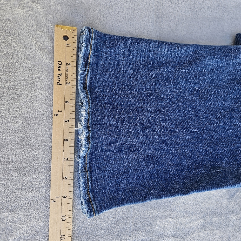 Risen High Rise Flare Cropped Button Fly Medium Wash 5 Pocket Jeans 9/29 - Picture 14 of 14